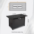Outdoor Fire Pit Table With Lid - Black
