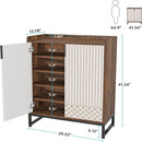 5 Tier Shoe Cabinet With Doors, Compact Entryway Storage Organizer by HouseOfZazla