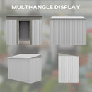 7' x 4' Metal Lean to Garden Shed, Outdoor Storage Shed, Garden Tool House with Double Sliding Doors, 2 Air Vents for Backyard, Patio, Lawn, Silver