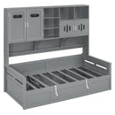 Daybed With All-In-One Cabinet And Shelf