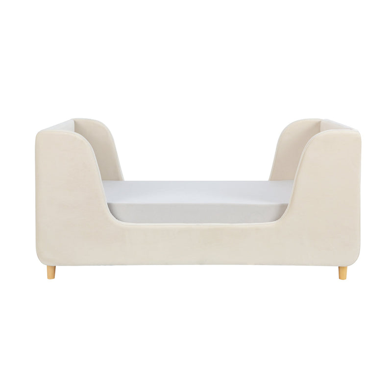 Walker Edison | Bodhi Upholstered Toddler Bed in Almond