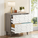 2 Drawer Lateral File Cabinet, Fits A4 / Letter / Legal - Gray / White by HouseOfZazla