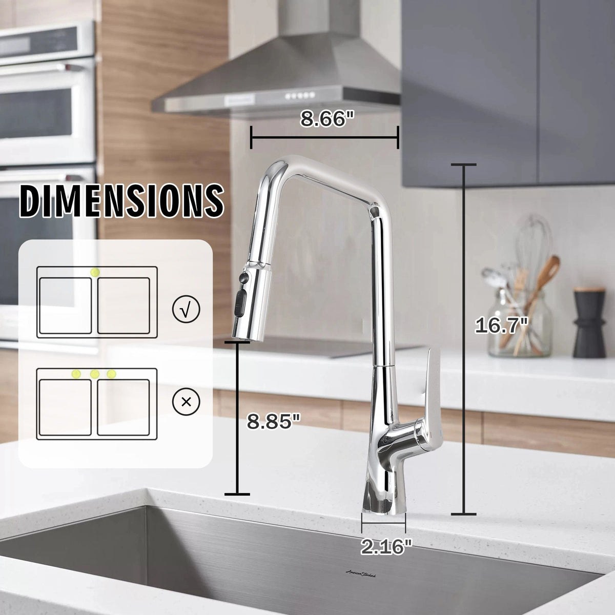Professional Kitchen Faucet With 3 Function 360 Sprayer And 1 Touch Switching, photo 17 of 18