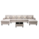 Nolan - Fabric 6 Piece Sectional Sofa With Pillows And Interchangeable Legs by HouseOfZazla