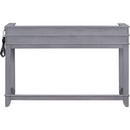 TREXM 4-Piece Dining Table Set for 3, Retro Kitchen Table and Chairs Set with 3 Storage Drawers, Ideal for Small Spaces (Gray)