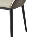 Modern Dining Chair Set Upholstered Seats Steel Metal Legs 2 Tone Contemporary Kitchen Living Room Furniture (Set of 2) - Black / Gray by HouseOfZazla