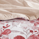 3-Piece King/Cal King Reversible Floral Botanical Seersucker Comforter Set