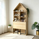 Folding Craft Desk with Storage Shelves