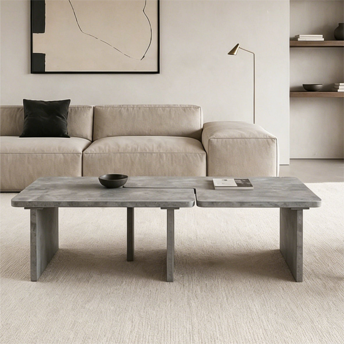 Modular Concrete Coffee Table Set of 2, photo 3 of 10