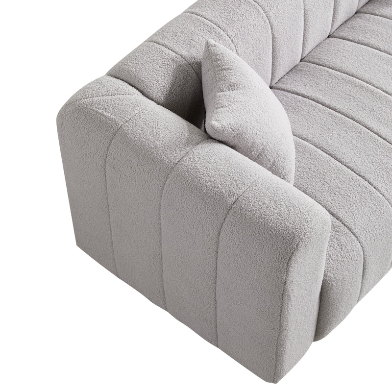 81.89"Teddy Large Modern Sofa with Gold Metal Legs,3 Seater Upholstered Sofa Love Seats Furniture for Bedroom, Apartment