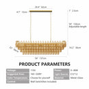 Modern Chandeliers for Dining Room, 54" Large Rectangle Gold Kitchen Chandelier Over Table