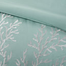Oversized Cotton Jacquard Comforter Set Aqua Queen
