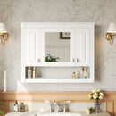 Wall-Mounted Bathroom Cabinet With Mirror And Open Shelf - White