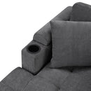 U Shaped Sectional Sofa, Corner Living Room Couch With Built In Cup Holders, Storage, USB Ports by HouseOfZazla