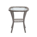 3 Pieces Outdoor Swivel Rocker Patio Chairs, 360 Degree Rocking Patio Conversation Set with Thickened Cushions and Glass Coffee Table for Backyard, Navy blue