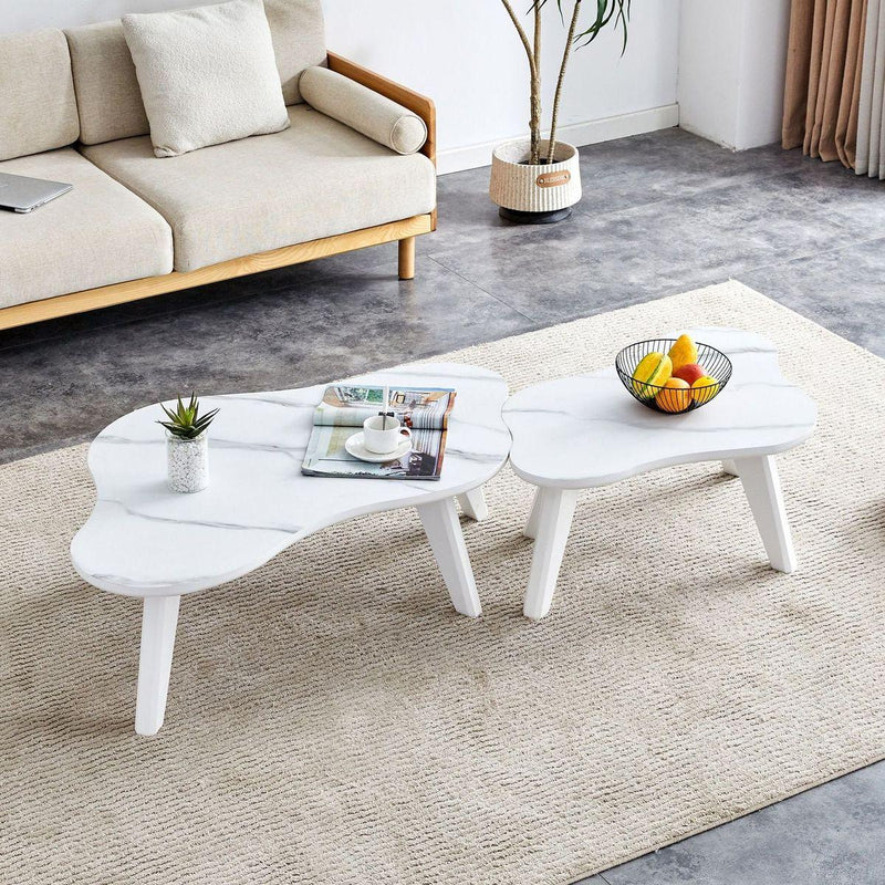 Modern minimalist white table top. Cloud shape gives you a new experience, computer desk. The game table. Suitable for dining and living rooms.
