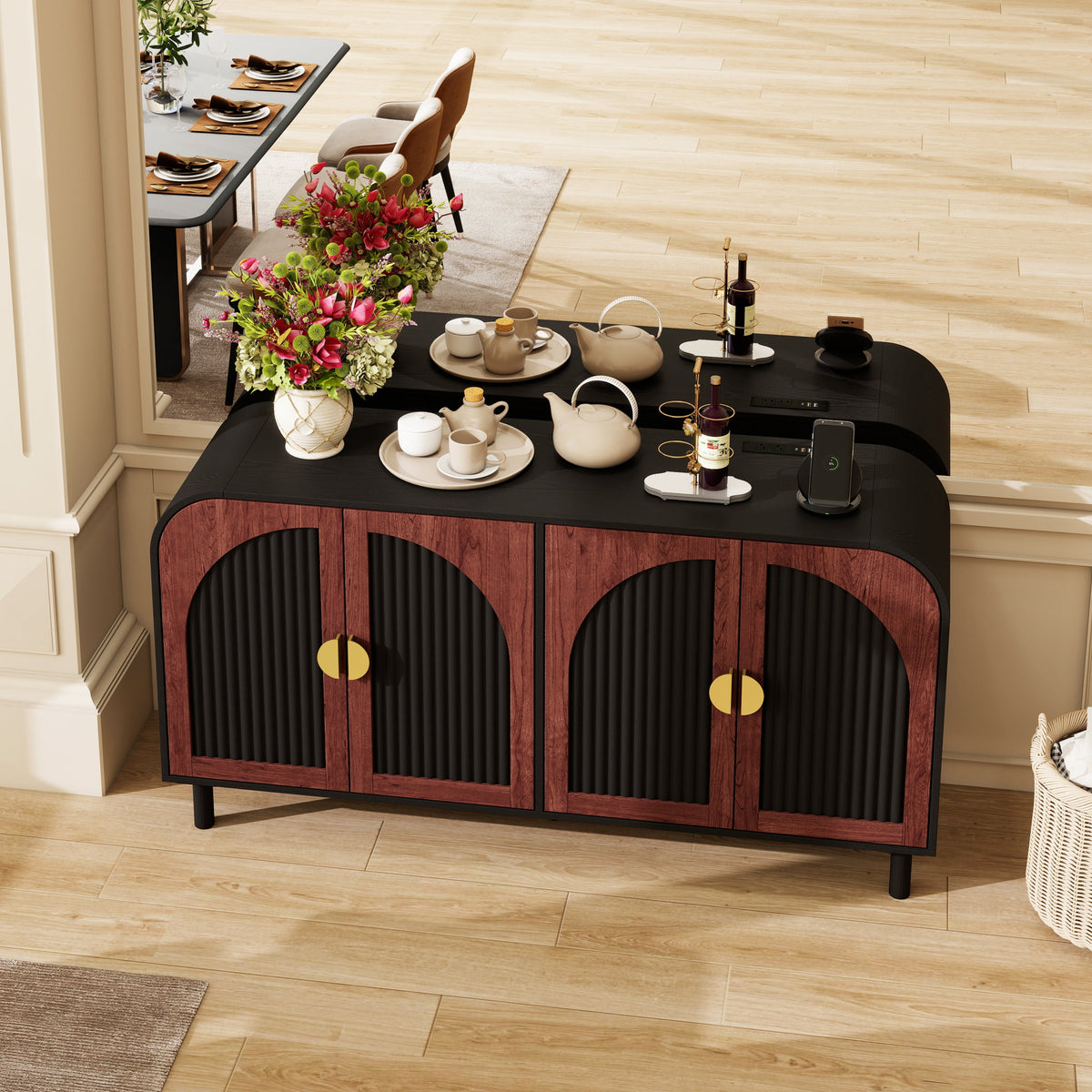 Vintage Arched Sideboard Cabinet with Mid-Century Vintage Style, photo 7 of 10