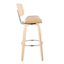 Lombardi - Mid Century Modern Fixed Height Barstool With Swivel With Round Footrest (Set of 2) by HouseOfZazla