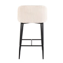 Fran - Pleated Waves Contemporary, Fixed Height Counter Stool (Set of 2)