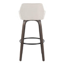 Daniella - Contemporary Fixed Height, Barstool With Swivel With Round Footrest (Set of 2)