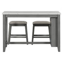 5-piece Counter Height Dining Table Set with Built-in Storage Shelves,Grey(OLD SKU W504S00143)