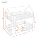 Metal House Bunk Bed With Fence And Door by HouseOfZazla