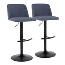 Toriano - Contemporary Adjustable Bar Stool With Rounded T Footrest (Set of 2) by HouseOfZazla