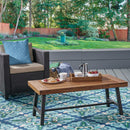 Carlisle - Industrial Coffee Table With And Slat Panel Design - Natural