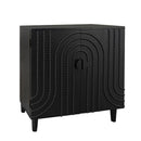 Modern Black Wood Storage Cabinet with Decorative Door by HouseOfZazla