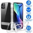 Magnetic Metal Kickstand Clear Case Shockproof Anti Yellowing Phone Cover Compatible with Magsafe Fit for IOS Phone 13 Pro Max