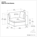 Jasmine - Right Arm Sofa Module - Gray by HouseOfZazla