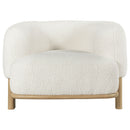 Lawler Upholstered Barrel Back Accent Chair Ivory and Natural