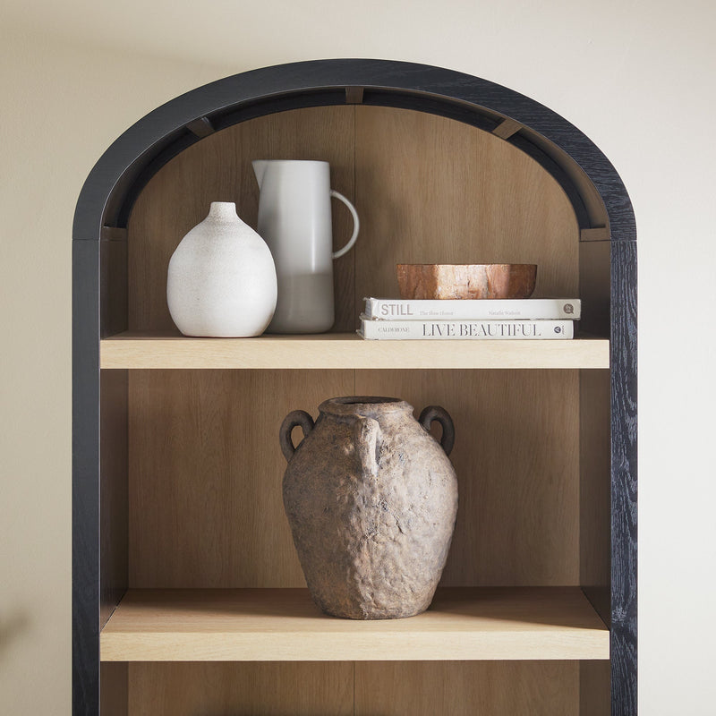 Chantelle Modern Arched Bookshelf with Open Shelves