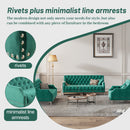 78" Modern Sofa Dutch Plush Upholstered Sofa with Metal Legs, Button Tufted Back Green