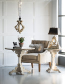 Farmhouse Chandeliar Distressed Pendant French Country Wood Chandelier For Living Room Foyer, Bulb Not Included - Antique Cream by HouseOfZazla