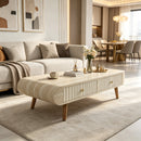 Coffee Table with Veneered Faux Marble Tabletop