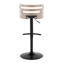 Cosi - Mid Century Modern Adjustable Barstool, Swivel With Rounded T Footrest (Set of 2) by HouseOfZazla