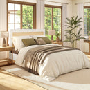 Haley - Upholstered Cane Back Platform Bed by HouseOfZazla