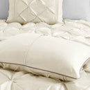 7 Piece Tufted Comforter Set Ivory Queen