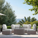 Comfortable Modern Patio Rattan Sectional Set With Cushions by Unique Piece Furniture