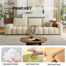 Combination Sofa Three Seats Cat Scratch Material High and Low Armrest Design Bacta Style beige