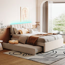 Teddy Fleece Full Size Upholstered Platform Bed with Twin Trundle by HouseOfZazla