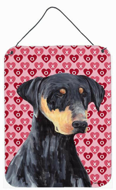 Doberman Hearts Love and Valentine's Day Portrait Wall or Door Hanging Prints