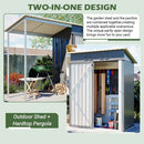Durable 5x3FT Galvanized Steel Shed & Gazebo Combo by HouseOfZazla