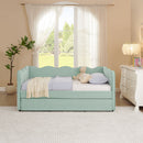 Gingham Daybed With USB Charging Port, Wave Shaped Design by HouseOfZazla