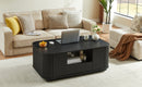 Modern Luxury Oval Coffee Table with Drawers and Storage Compartment