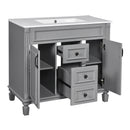 Bathroom Vanity With Top Sink, Mirror Cabinet, 2 Soft Closing Doors & 2 Drawers by Unique Piece Furniture