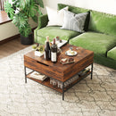 Flip-Top Coffee Table With Storage Lift-Top Design With Hidden Compartment - Black by HouseOfZazla
