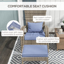 Wicker Adirondack Chair with Ottoman
