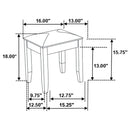 Vanity Stool With Padded Seat - White